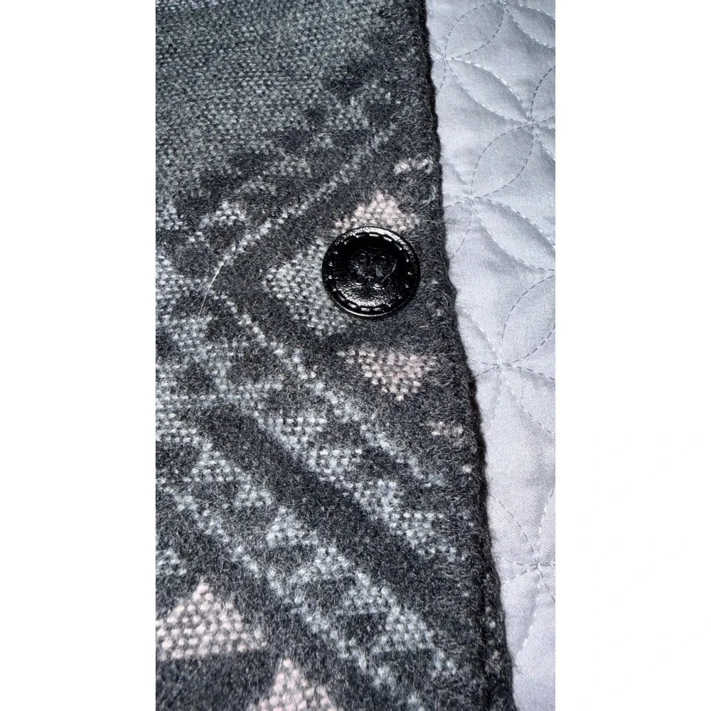 Steve Madden Womens‎ Cowl Neck Geometric Poncho Charcoal Grey OSFM New